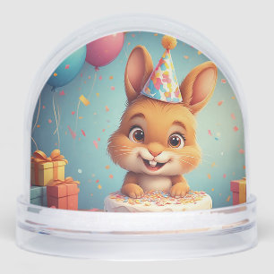 🎂 Bunny Birthday Party Decor For Kids Room 🐰 Snow Globe