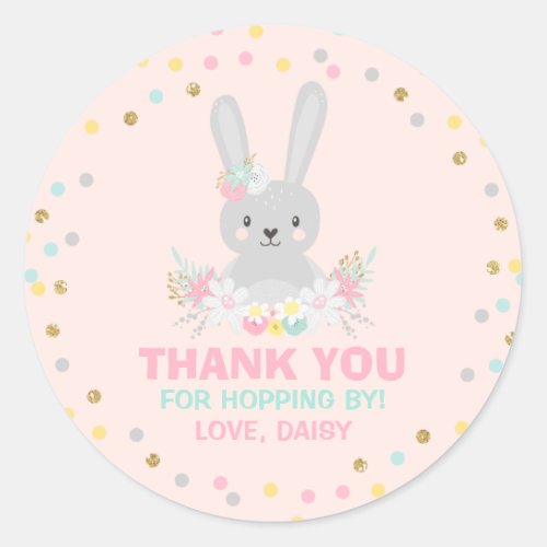 Bunny Birthday Party Favor Tag Some Bunny Sticker