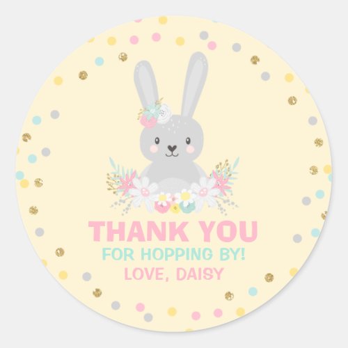 Bunny Birthday Party Favor Tag Some Bunny Sticker