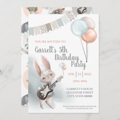 Bunny Birthday Party Invitation