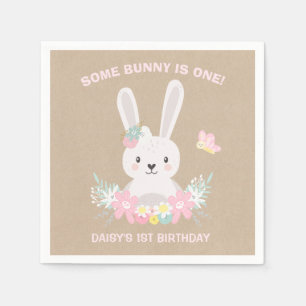 Bunny Birthday Party Napkin Some Bunny Birthday