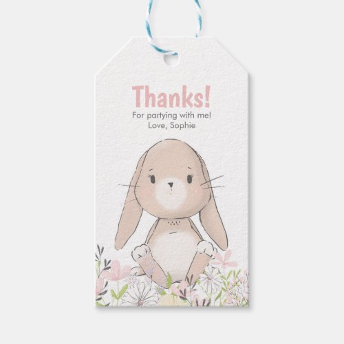 Bunny Birthday Thank you tags  Favor tags