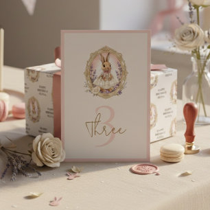 Bunny Birthday Vintage Table Number