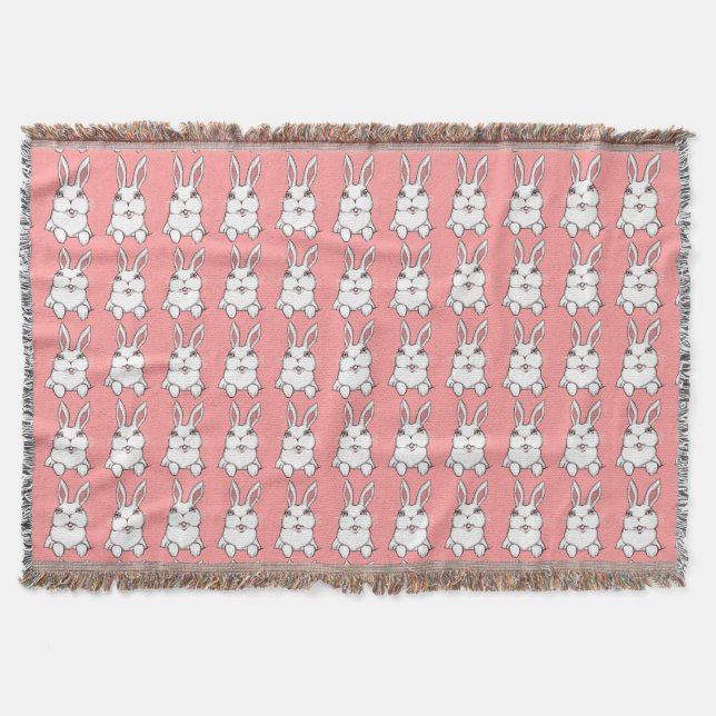 Bunny Blanket Easter Bunny Rabbit Throw Blankets (Front)