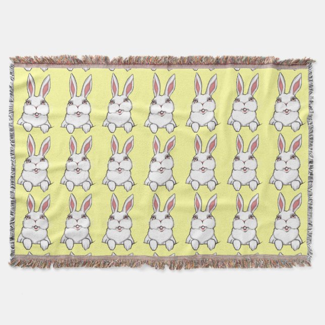 Bunny Blanket Easter Bunny Rabbit Throw Blankets (Front)