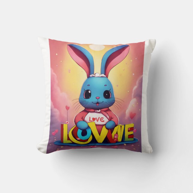 "Bunny Bliss Accent Pillow" Throw Pillow (Front)