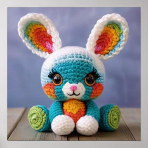 Bunny Bliss Crochet: Colorful Rabbit in Sweet Hues Poster