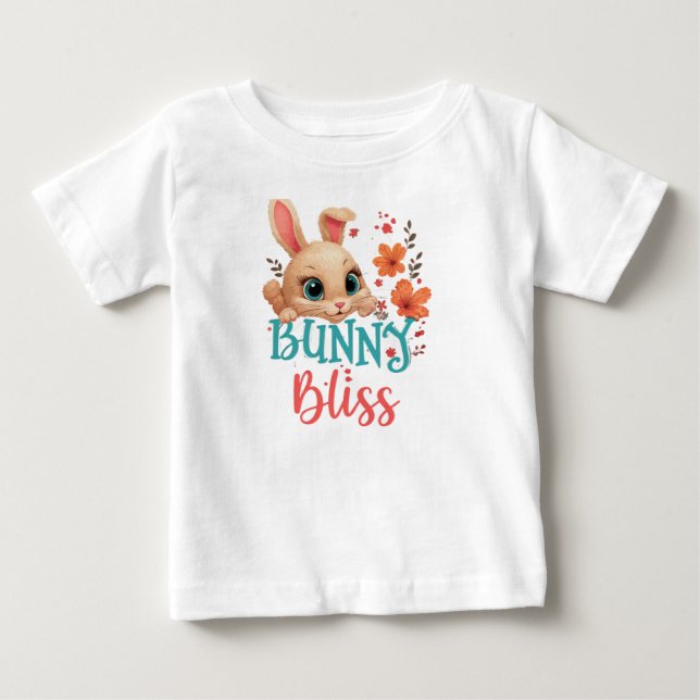 Bunny Bliss: Soft and Sweet Baby T-Shirt (Front)