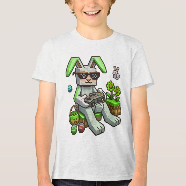 Bunny Block Gamer Tri-Blend Shirt (Front)