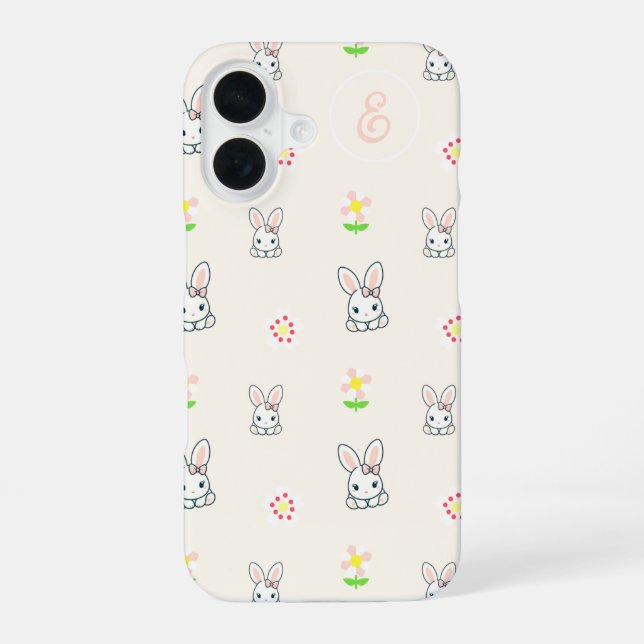 Bunny Bloom Delight iPhone Case (Back)