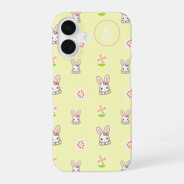 Bunny Bloom Delight iPhone Case (Back)