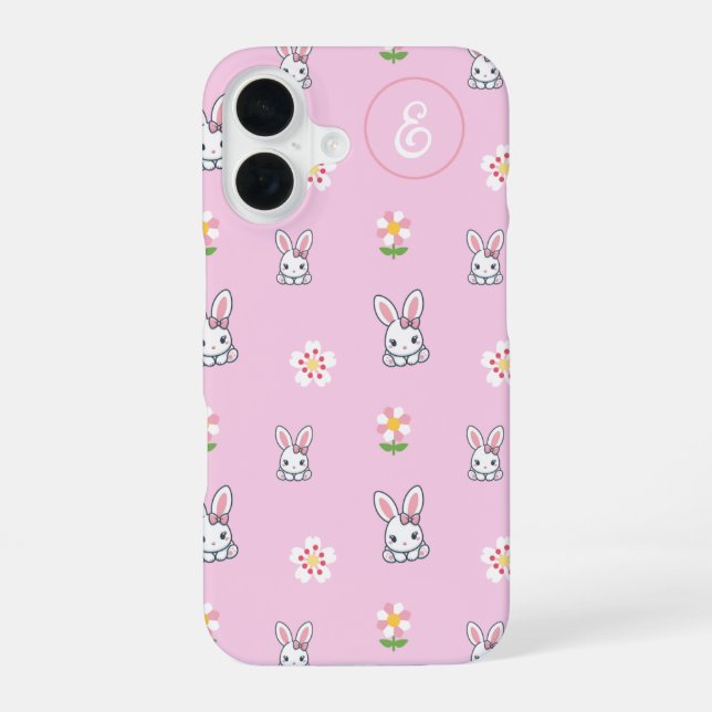 Bunny Bloom Delight iPhone Case (Back)