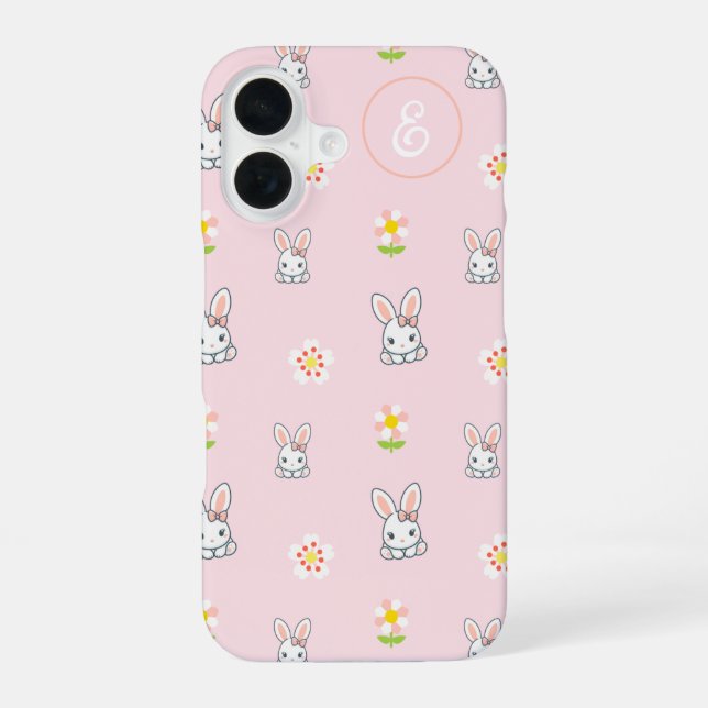 Bunny Bloom Delight iPhone Case (Back)