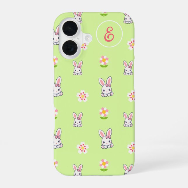 Bunny Bloom Delight iPhone Case (Back)