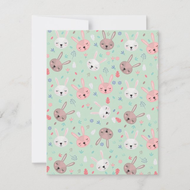 Bunny Bloom Garden Greeting Card (Front)