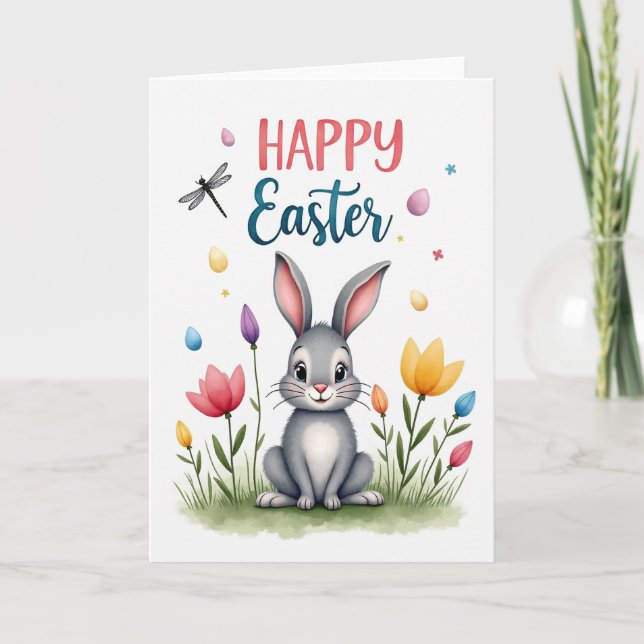 Bunny Blooms Easter Card (Front)