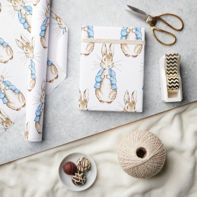 Bunny Blue Baby Shower Wrapping Paper (Crafts)