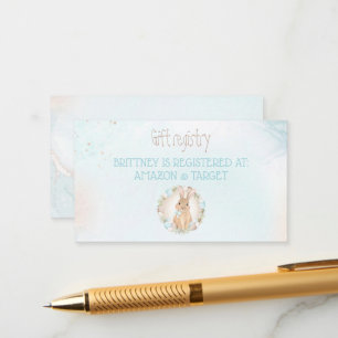 Bunny Blue Boy Baby Shower Gift Registry Card