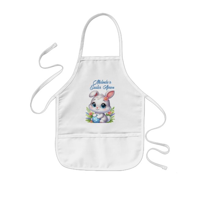 Bunny Blue Egg Kids' Apron (Front)