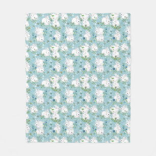 Bunny Blue Fleece Blanket-3 sizes