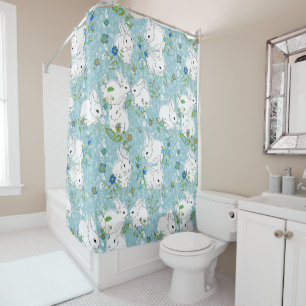 Bunny Blue Shower Curtain