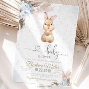 Bunny Boho baby shower  Invitation