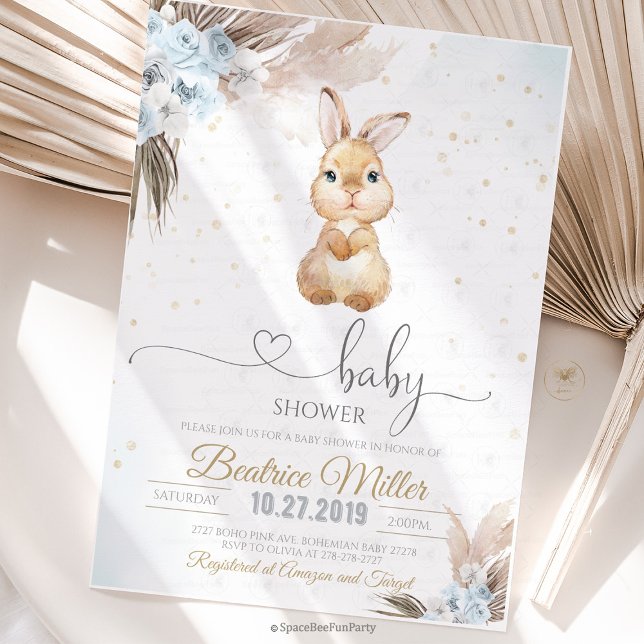 Bunny Boho baby shower  Invitation (Bunny Boho baby shower Invitation)