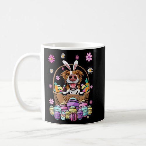 Bunny Border Collie Dog Happy Easter Day Egg  Coffee Mug