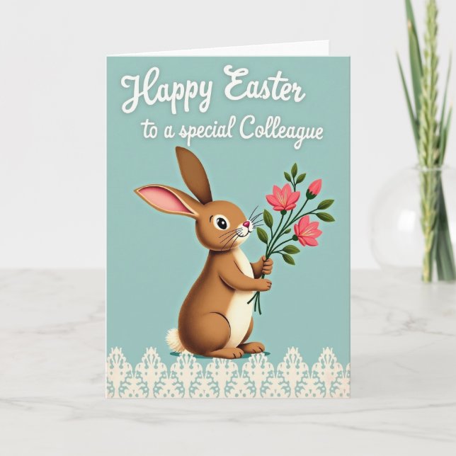 Bunny Bouquet Celebration Card (Front)
