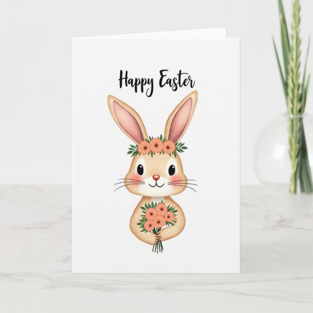 Bunny Bouquet Easter Card (Front)
