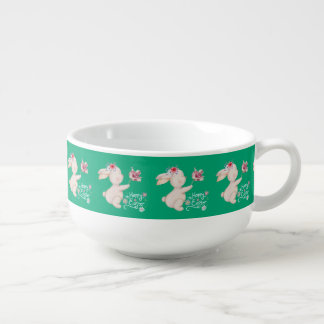 Bunny Bouquet of Flowers Soup Mug