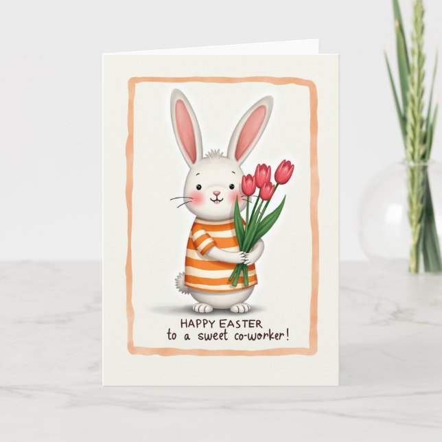 Bunny Bouquet Springtime Card (Front)