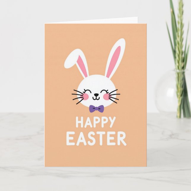 Bunny Bow Tie Easter Card (Front)