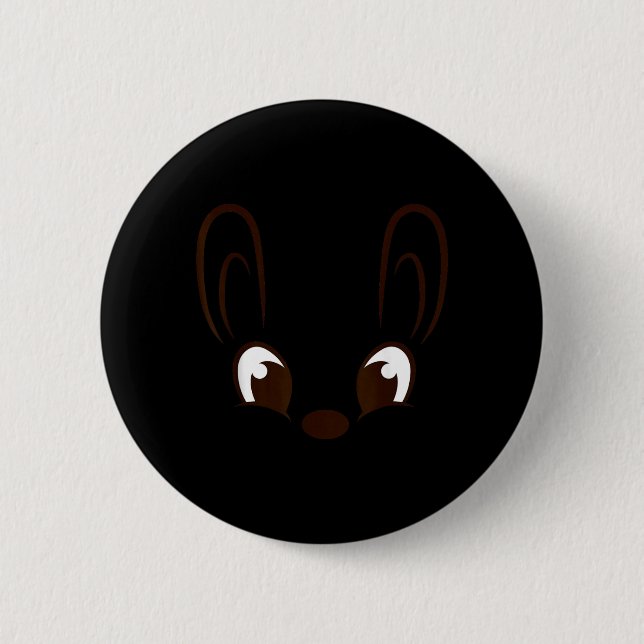 Bunny Boy Face Rabbit Halloween Costume Easter Button (Front)