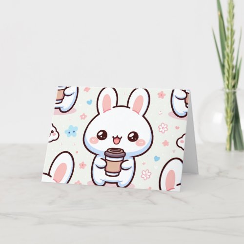 Bunny Brew Pattern Thank You Card