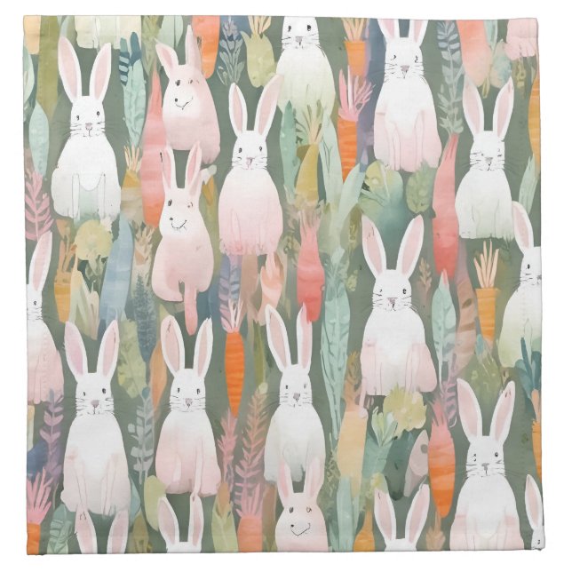 Bunny brigade! Cute Easter design Cloth Napkin (Front)