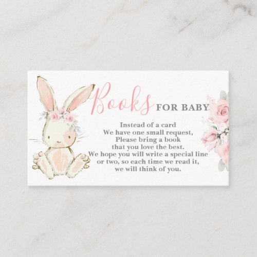 Bunny Bring a Book for girl Card