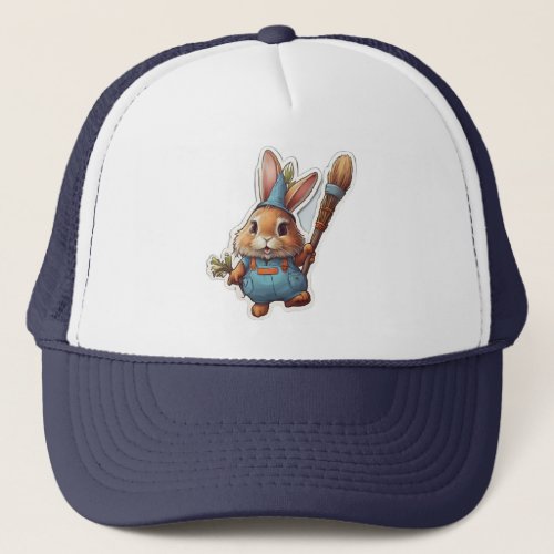 Bunny Broom Trucker Hat