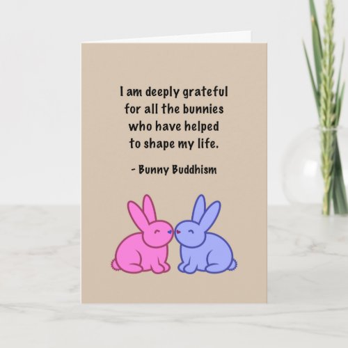 Bunny Buddhism Grateful Bunnies Thank You Card