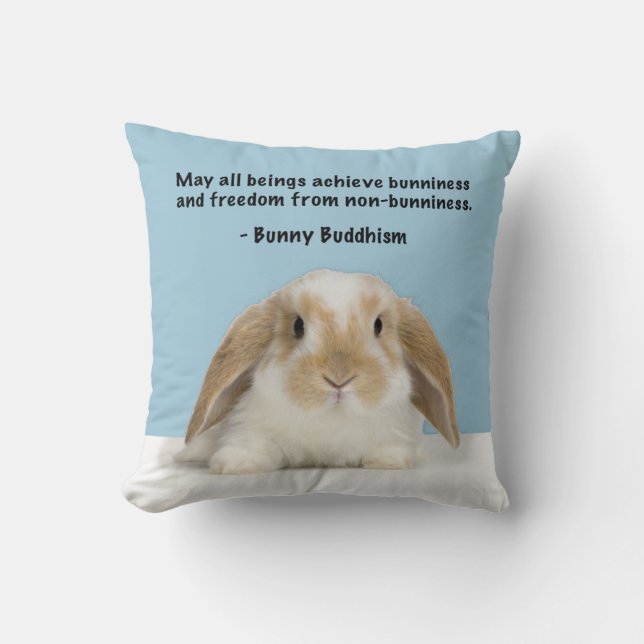 Bunny Buddhism Lop Bunny Pillow (Front)
