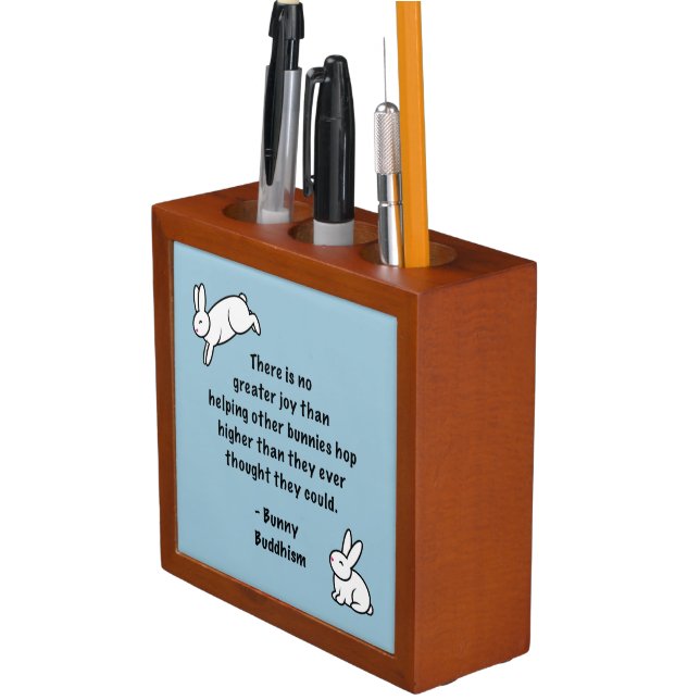 Bunny Buddhism "No Greater Joy" Desk Organizer (In Situ)