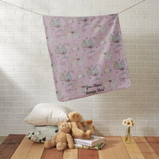 Bunny Buddies print Fleece Blanket (In Situ)