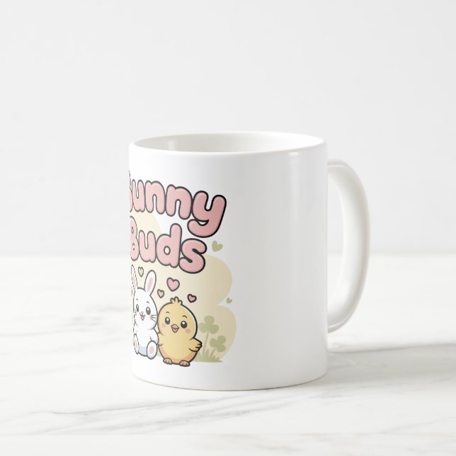 Bunny Buds Cute Pastel Spring Coffee Mug (Front Right)