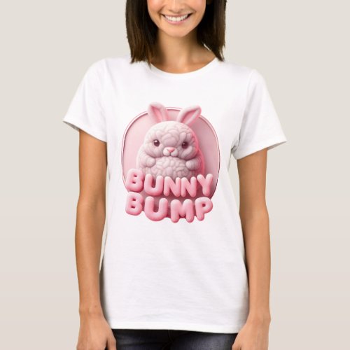Bunny Bump Baby Announcement Design  T_Shirt
