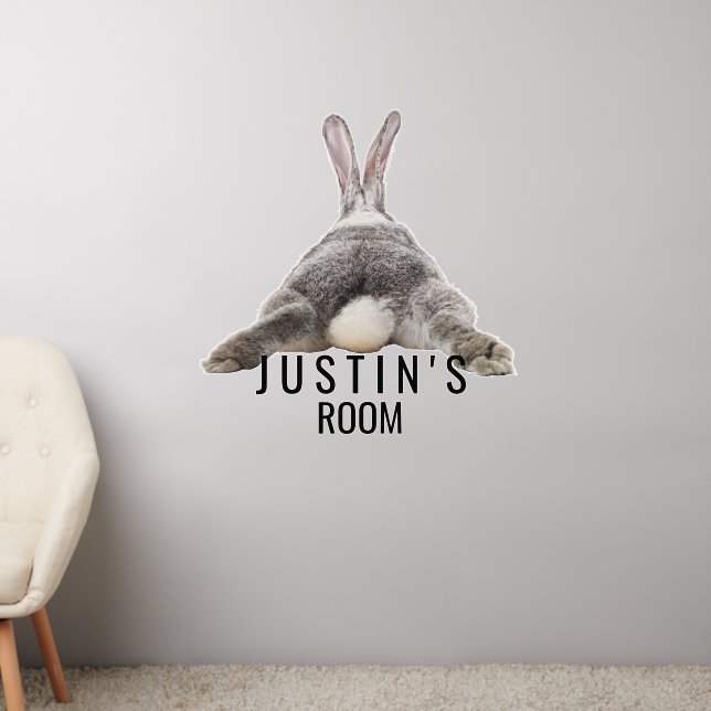 Bunny Butt Rabbit Tail Cute Personalized Nursery Wall Decal (Living Room 2)