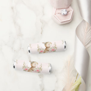 Bunny, Butterfly, Pink Flowers, First Birthday Breath Savers® Mints