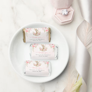 Bunny, Butterfly, Pink Flowers, First Birthday Hershey's Miniatures