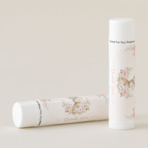 Bunny, Butterfly, Pink Flowers, First Birthday Lip Balm