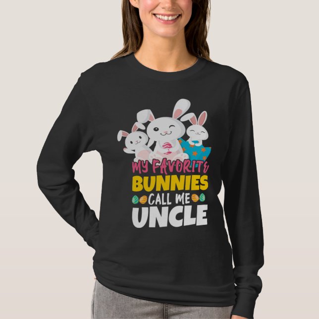 Bunny Call Me Uncle Happy Easter Sunday Egg Easter T-Shirt (Front)
