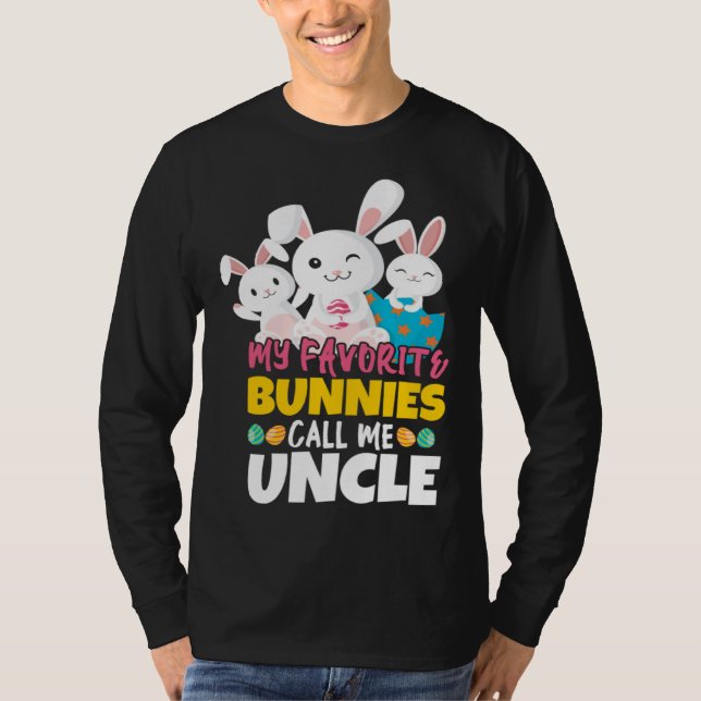 Bunny Call Me Uncle Happy Easter Sunday Egg Easter T-Shirt (Front)